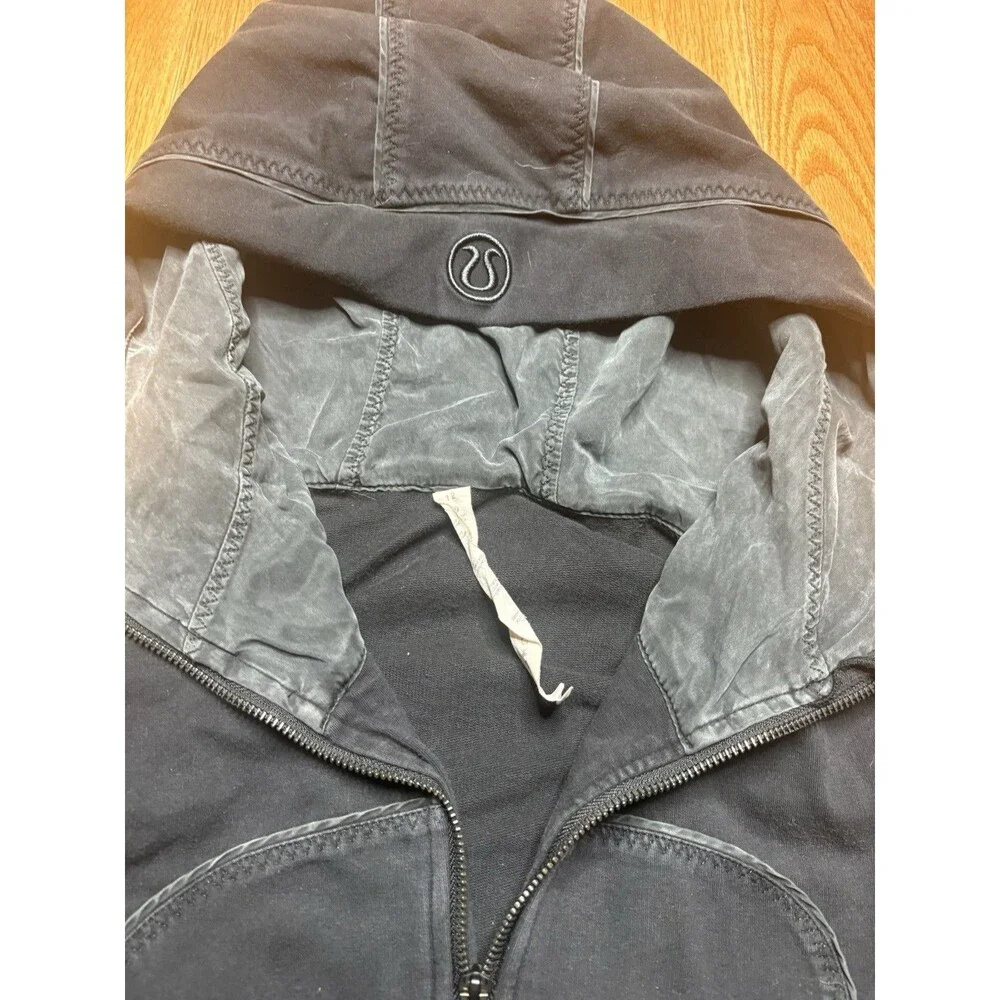 Lululemon Womens Scuba Hoodie Sweatshirt Full Zip Long Sleeve Size 12 Black